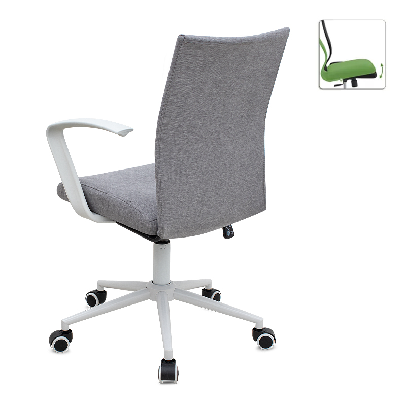 Καρέκλα γραφείου υφασμάτινη χρώμα γκρι - λευκό 64x63x89/96εκ. 2