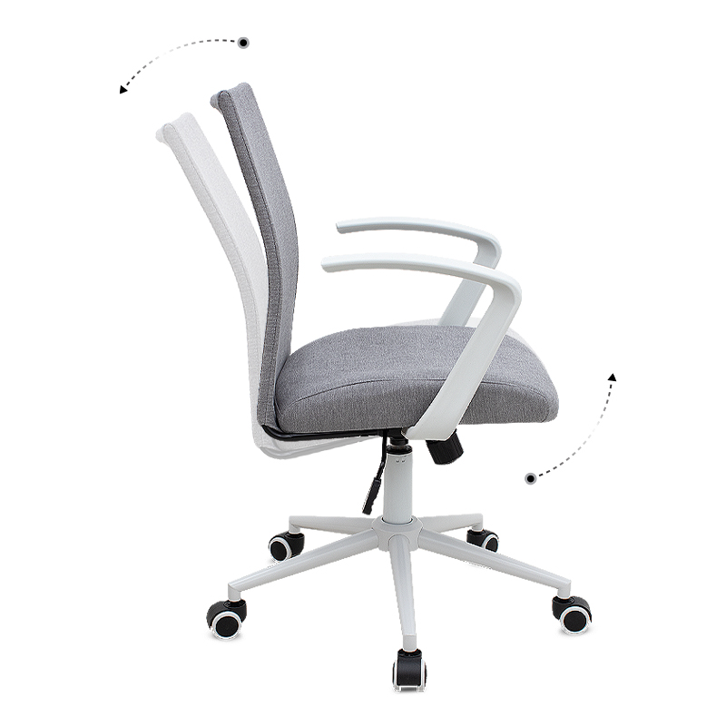 Καρέκλα γραφείου υφασμάτινη χρώμα γκρι - λευκό 64x63x89/96εκ. 6