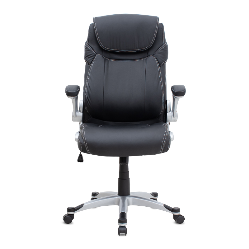 Καρέκλα γραφείου διευθυντική από τεχνόδερμα χρώμα μαύρο 69x65x116/126εκ. 4