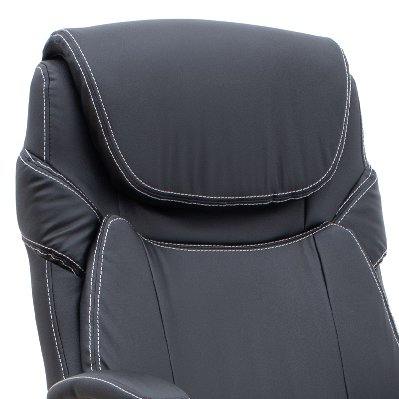 Καρέκλα γραφείου διευθυντική από τεχνόδερμα χρώμα μαύρο 69x65x116/126εκ. 8