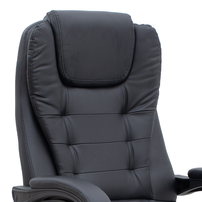 Καρέκλα γραφείου διευθυντική με υποπόδιο από τεχνόδερμα χρώμα μαύρο 65x65x117/127εκ. 11