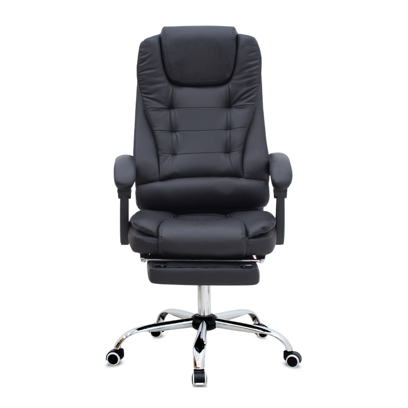 Καρέκλα γραφείου διευθυντική με υποπόδιο από τεχνόδερμα χρώμα μαύρο 65x65x117/127εκ. 5