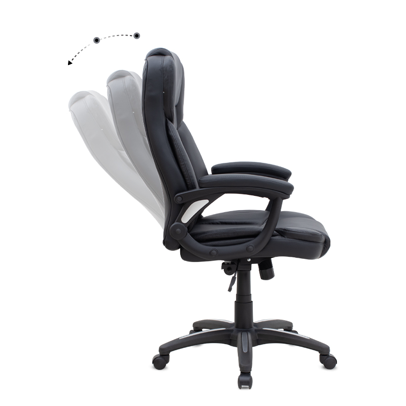 Καρέκλα γραφείου διευθυντική από τεχνόδερμα χρώμα μαύρο 67x65x112/122εκ. 9