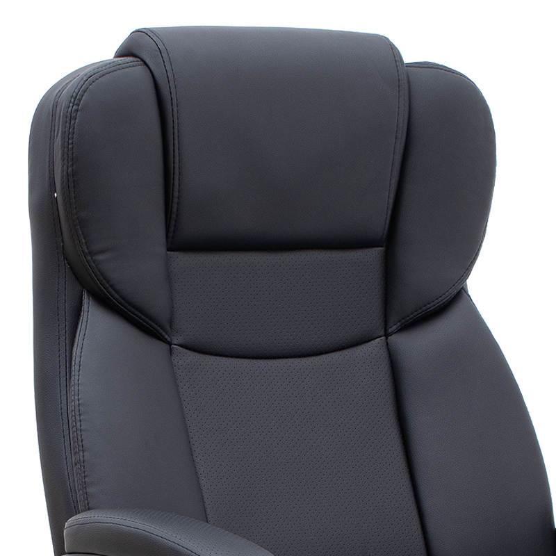 Καρέκλα γραφείου διευθυντική από τεχνόδερμα χρώμα μαύρο 67x65x112/122εκ. 10