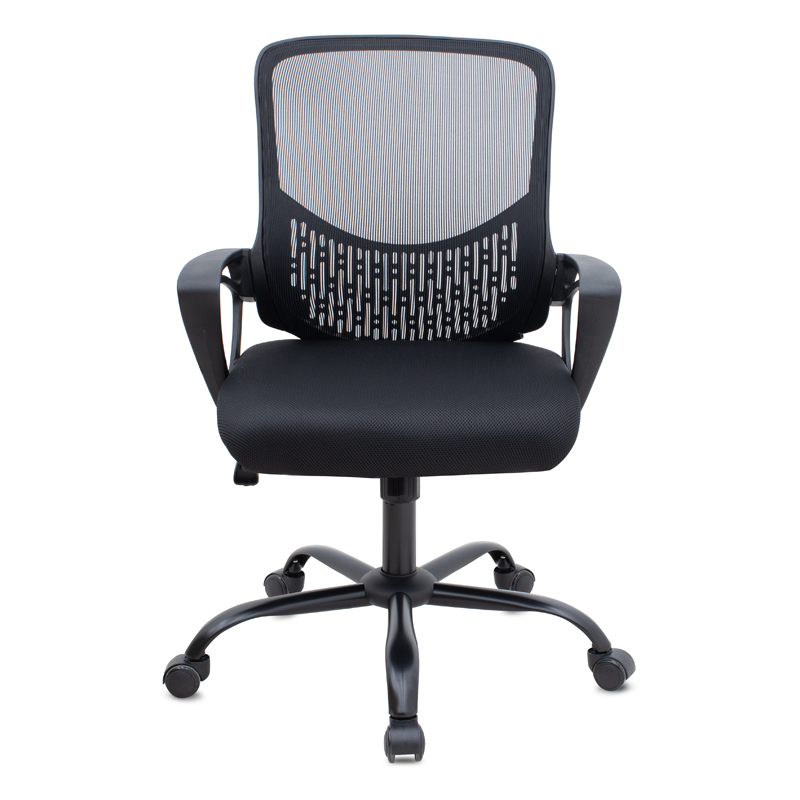 Καρέκλα γραφείου με ύφασμα χρώμα μαύρο 65x65x90/100εκ. 4