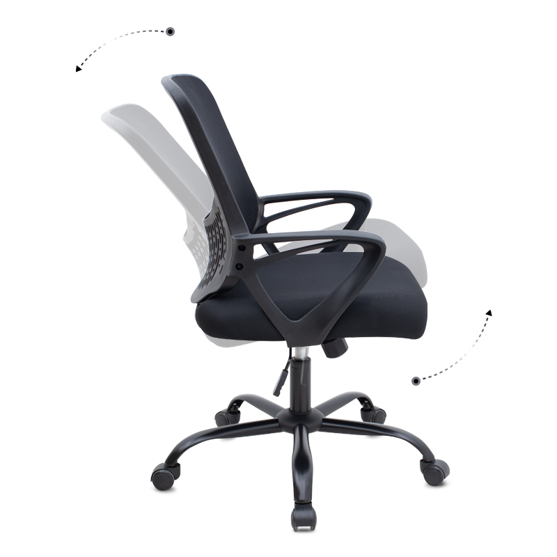 Καρέκλα γραφείου με ύφασμα χρώμα μαύρο 65x65x90/100εκ. 6