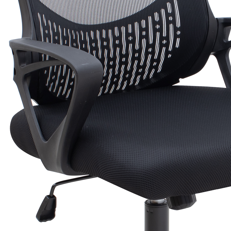 Καρέκλα γραφείου με ύφασμα χρώμα μαύρο 65x65x90/100εκ. 8