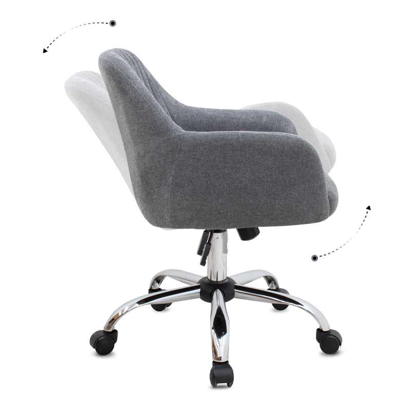 Καρέκλα γραφείου υφασμάτινη χρώμα γκρι 61x61x80/90εκ. 6