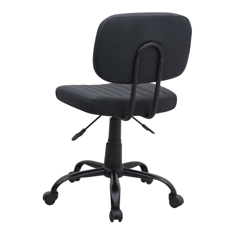 Καρέκλα γραφείου από τεχνόδερμα χρώμα μαύρο 46x53x79/86εκ. 3