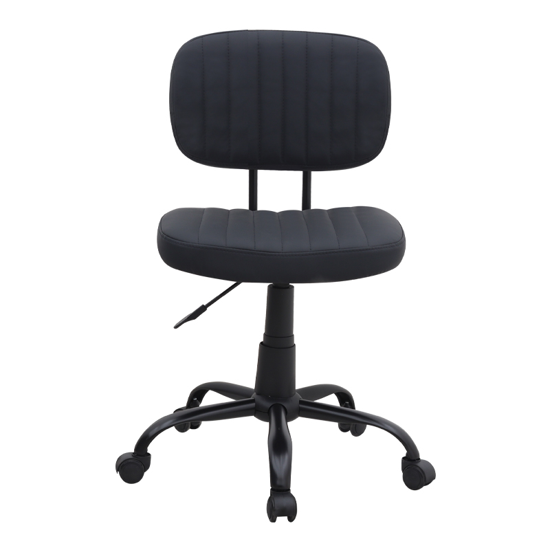 Καρέκλα γραφείου από τεχνόδερμα χρώμα μαύρο 46x53x79/86εκ. 4