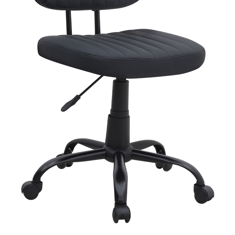 Καρέκλα γραφείου από τεχνόδερμα χρώμα μαύρο 46x53x79/86εκ. 9