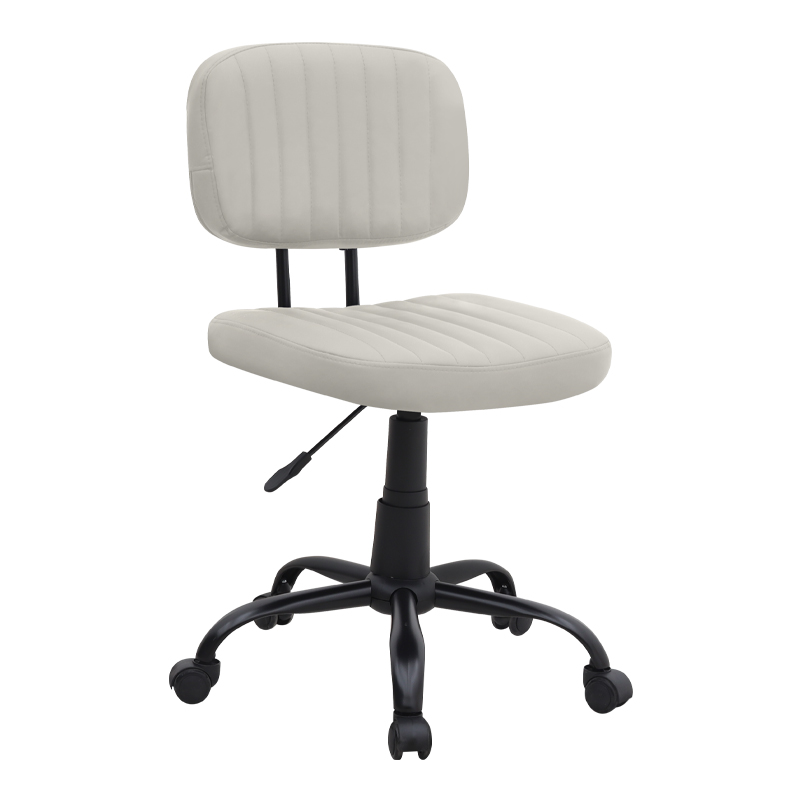 Καρέκλα γραφείου από τεχνόδερμα χρώμα λευκό 46x53x79/86εκ.