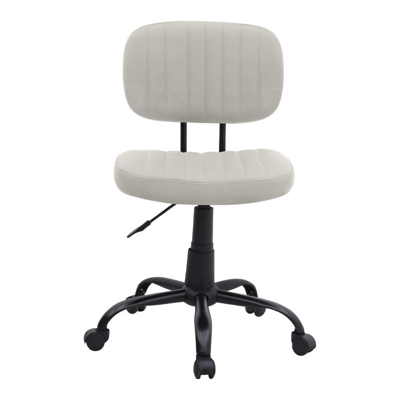 Καρέκλα γραφείου από τεχνόδερμα χρώμα λευκό 46x53x79/86εκ. 4