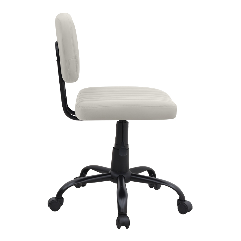 Καρέκλα γραφείου από τεχνόδερμα χρώμα λευκό 46x53x79/86εκ. 5