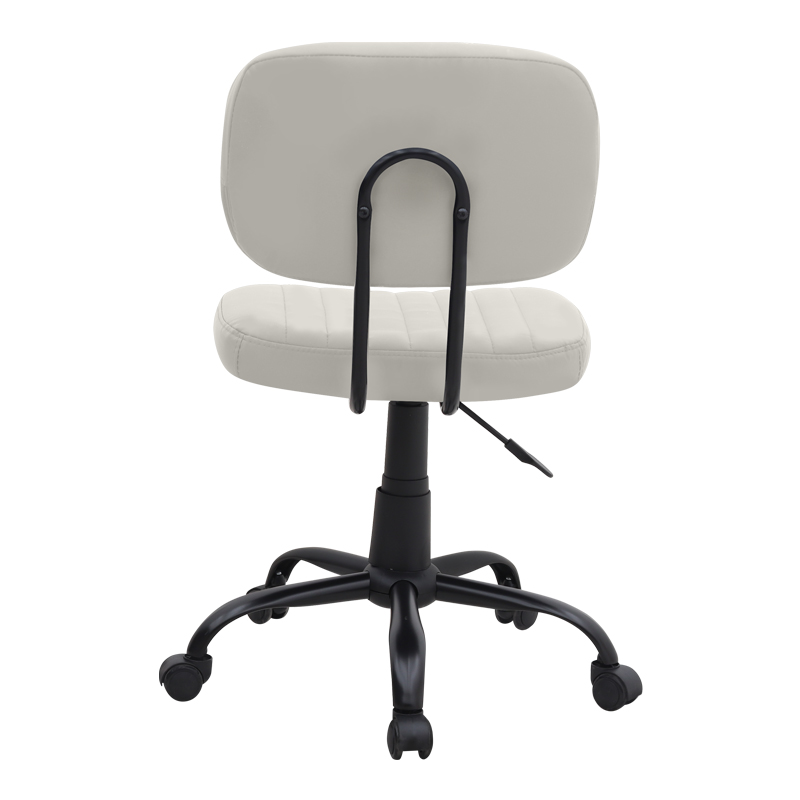 Καρέκλα γραφείου από τεχνόδερμα χρώμα λευκό 46x53x79/86εκ. 6