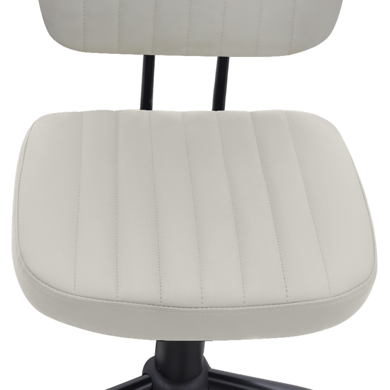 Καρέκλα γραφείου από τεχνόδερμα χρώμα λευκό 46x53x79/86εκ. 7