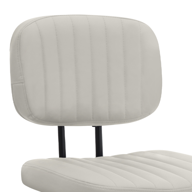 Καρέκλα γραφείου από τεχνόδερμα χρώμα λευκό 46x53x79/86εκ. 8