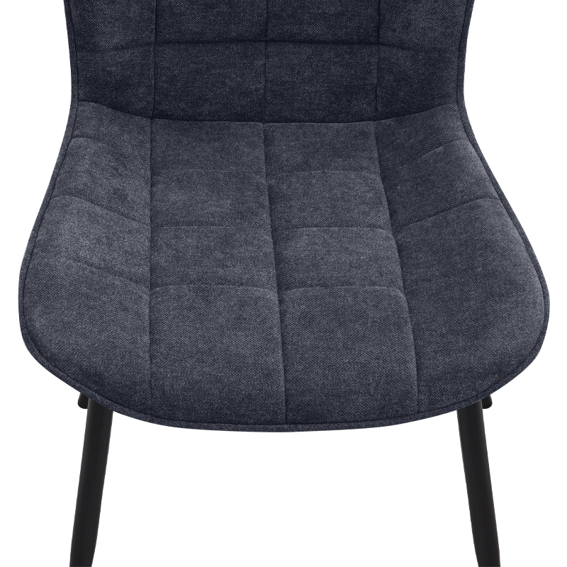 Καρέκλα τραπεζαρίας ανθρακί ύφασμα - μεταλλικό μαύρο πόδι 8