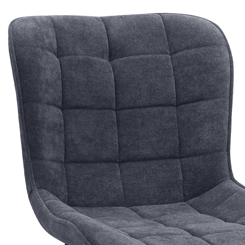 Καρέκλα τραπεζαρίας ανθρακί ύφασμα - μεταλλικό μαύρο πόδι 9