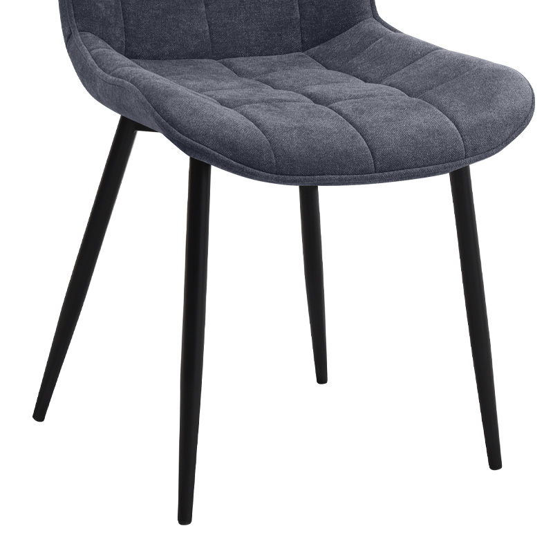 Καρέκλα τραπεζαρίας ανθρακί ύφασμα - μεταλλικό μαύρο πόδι 10