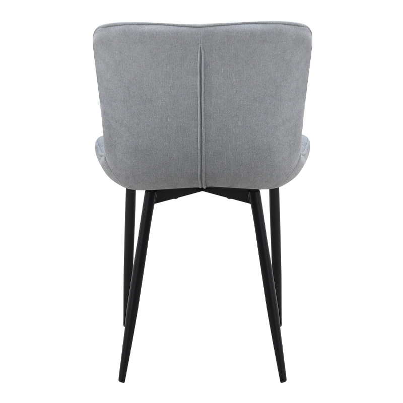Καρέκλα τραπεζαρίας γκρι ύφασμα - μεταλλικό μαύρο πόδι 7