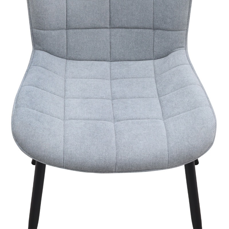 Καρέκλα τραπεζαρίας γκρι ύφασμα - μεταλλικό μαύρο πόδι 8