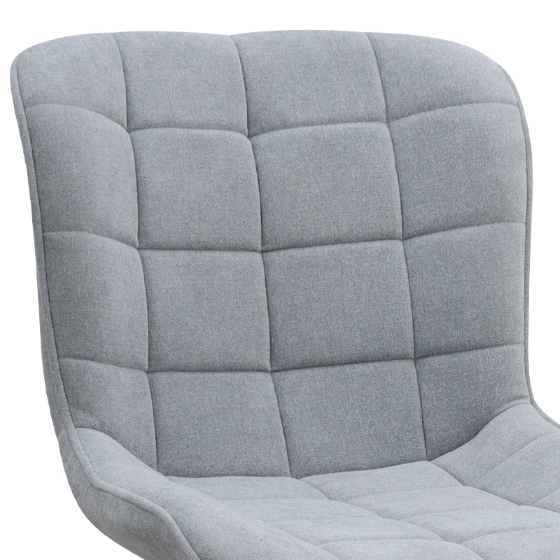 Καρέκλα τραπεζαρίας γκρι ύφασμα - μεταλλικό μαύρο πόδι 9