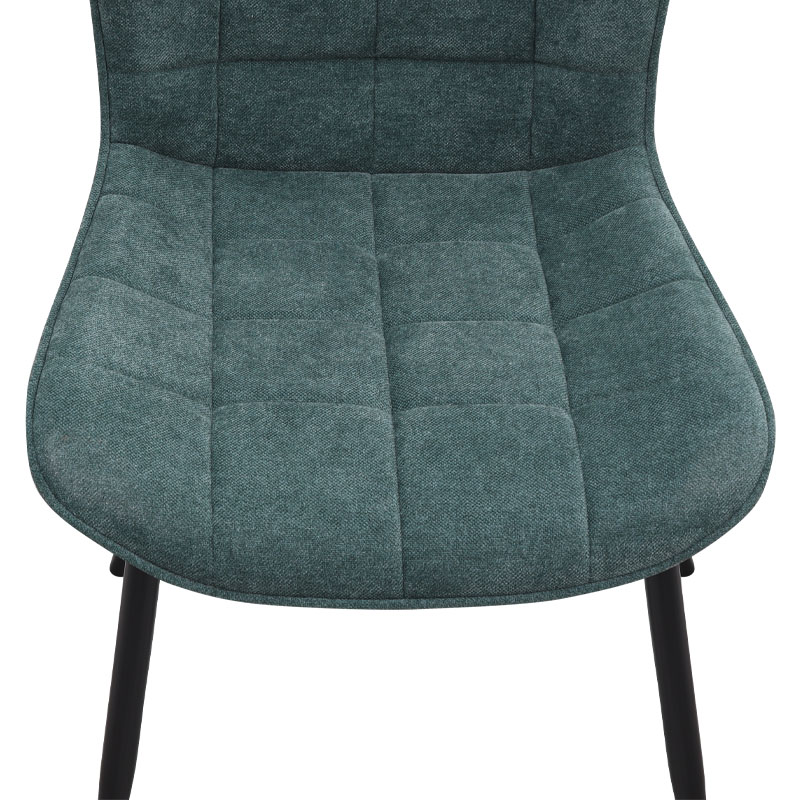 Καρέκλα τραπεζαρίας πράσινο ύφασμα - μεταλλικό μαύρο πόδι 8