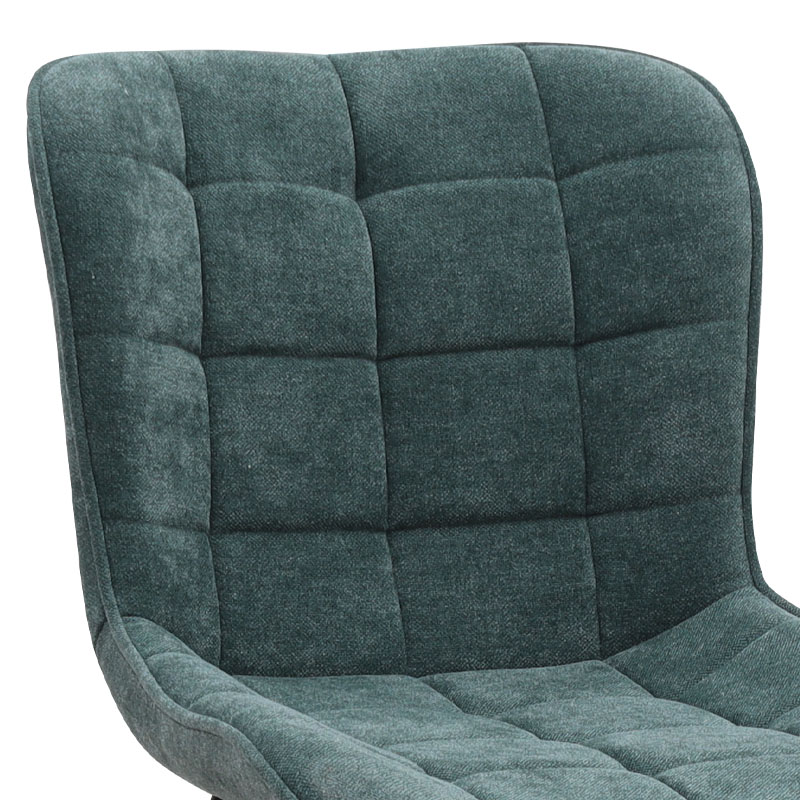 Καρέκλα τραπεζαρίας πράσινο ύφασμα - μεταλλικό μαύρο πόδι 9