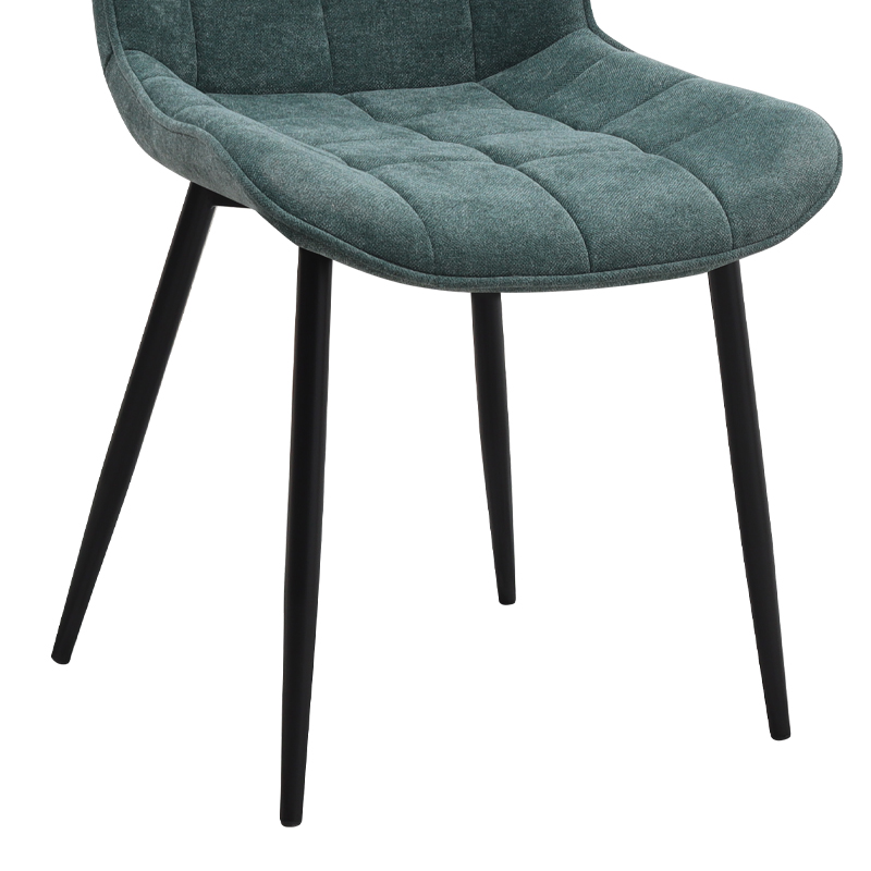 Καρέκλα τραπεζαρίας πράσινο ύφασμα - μεταλλικό μαύρο πόδι 10