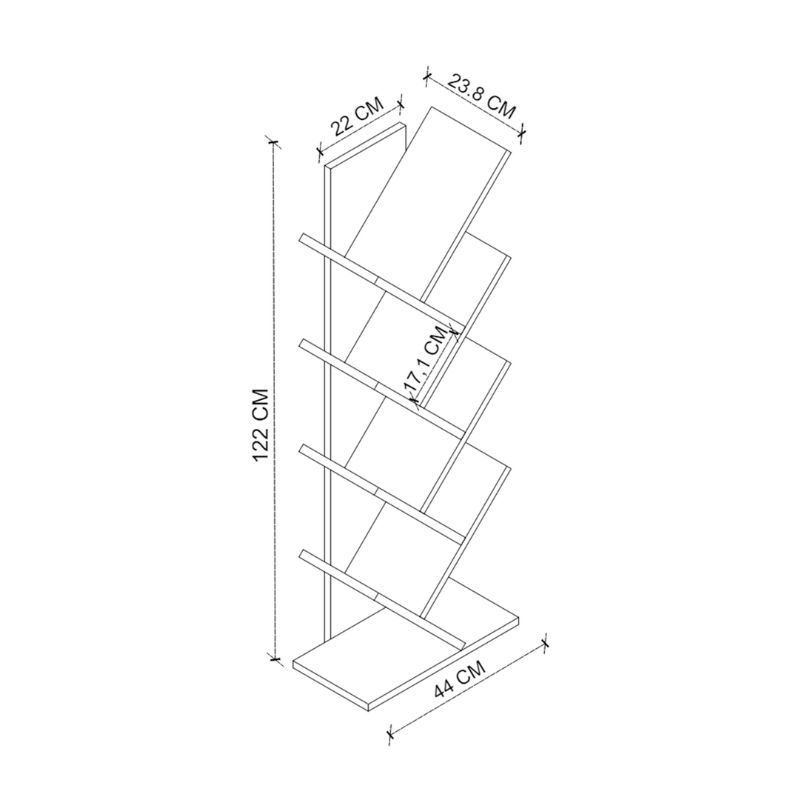 Βιβλιοθήκη χρώμα oak 5