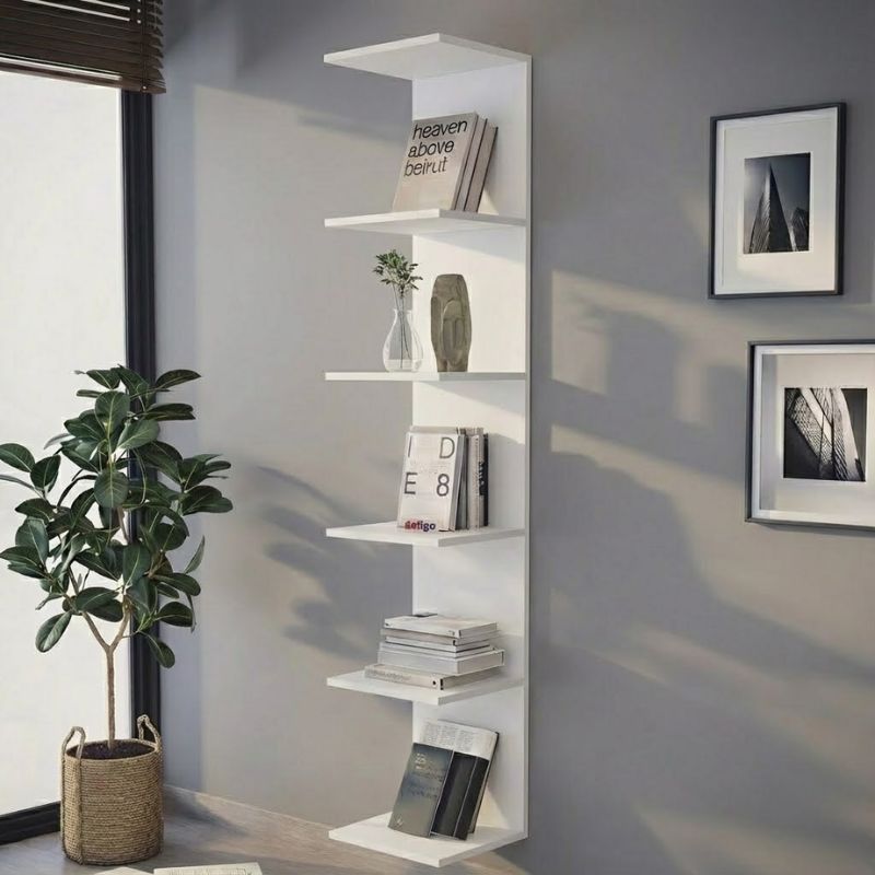 Βιβλιοθήκη - Ραφιέρα τοίχου χρώμα λευκό