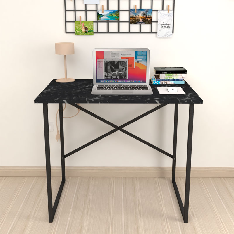 Γραφείο εργασίας χρώμα μαύρο εφέ μαρμάρου 3