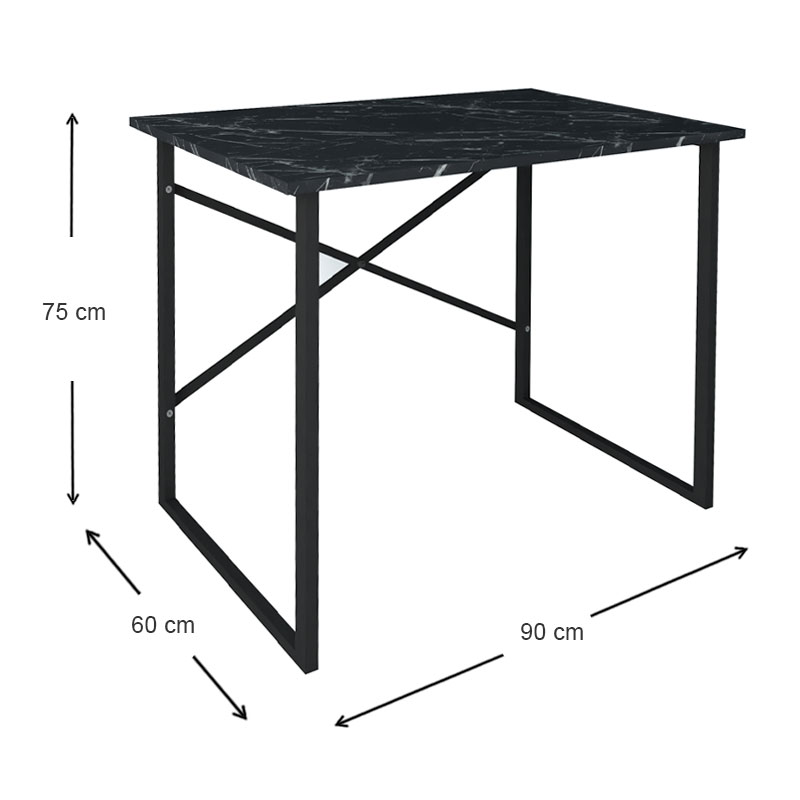 Γραφείο εργασίας χρώμα μαύρο εφέ μαρμάρου 4