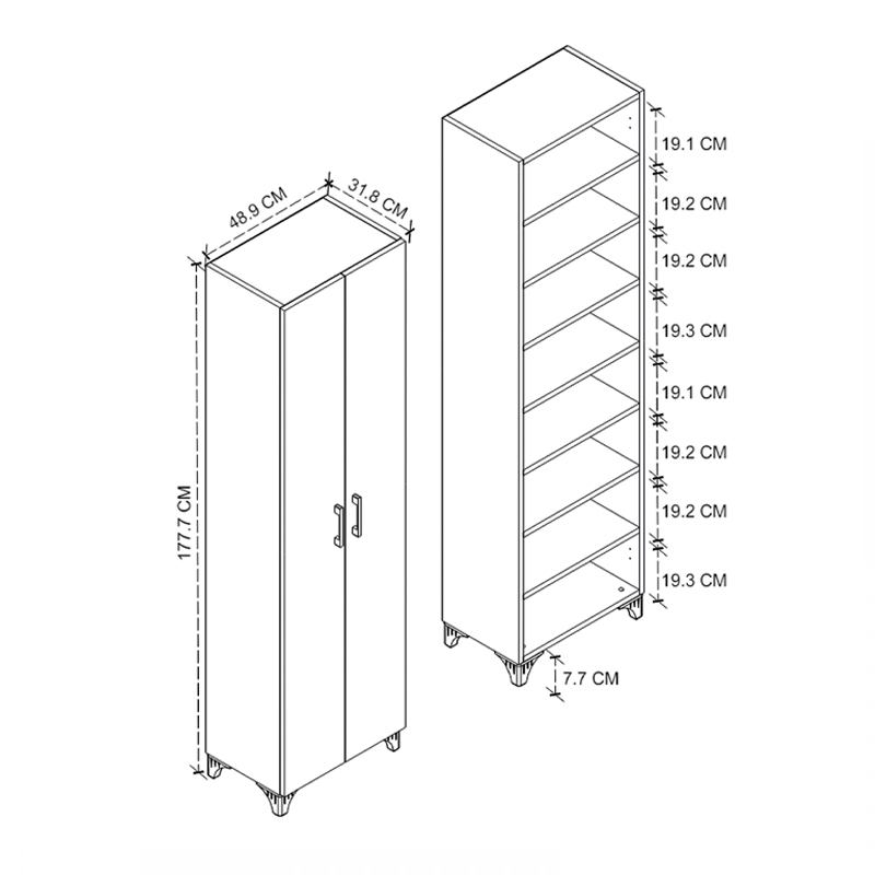 Ντουλάπα - Παπουτσοθήκη χρώμα ανθρακί 7