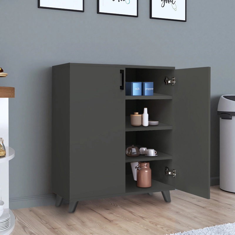 Ντουλάπι κουζίνας/μπάνιου - Παπουτσοθήκη χρώμα ανθρακί 2