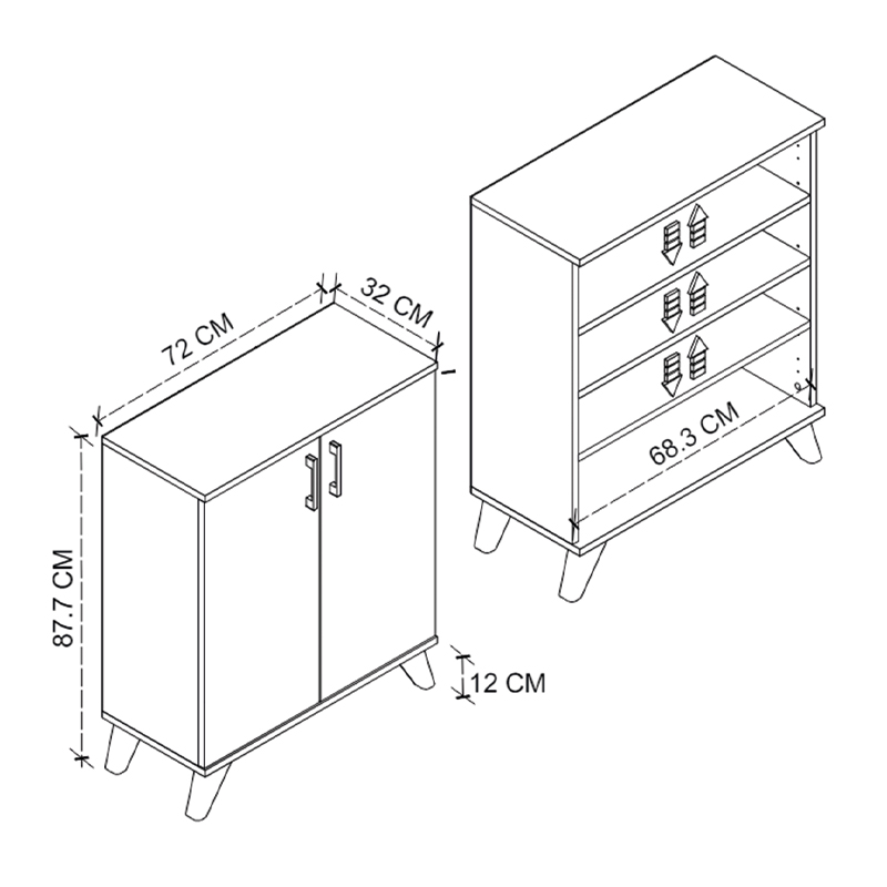 Ντουλάπι κουζίνας/μπάνιου - Παπουτσοθήκη χρώμα ανθρακί 7