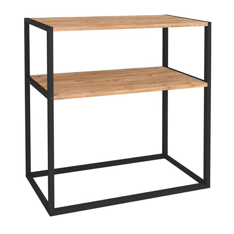 Κονσόλα μεταλλική - μελαμίνης χρώμα μαύρο - oak 4