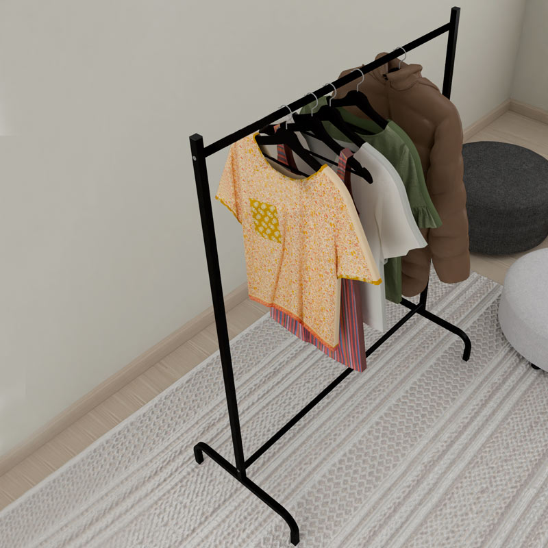 Επιδαπέδια κρεμάστρα μεταλλική χρώμα μαύρο 3