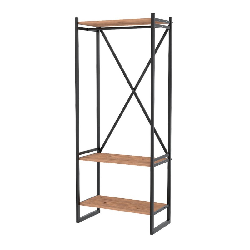 Έπιπλο εισόδου - Κρεμάστρα μεταλλική - μελαμίνης χρώμα μαύρο - oak 5