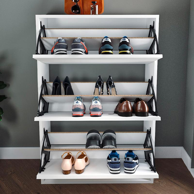 Παπουτσοθήκη 18 ζευγών χρώμα λευκό 4