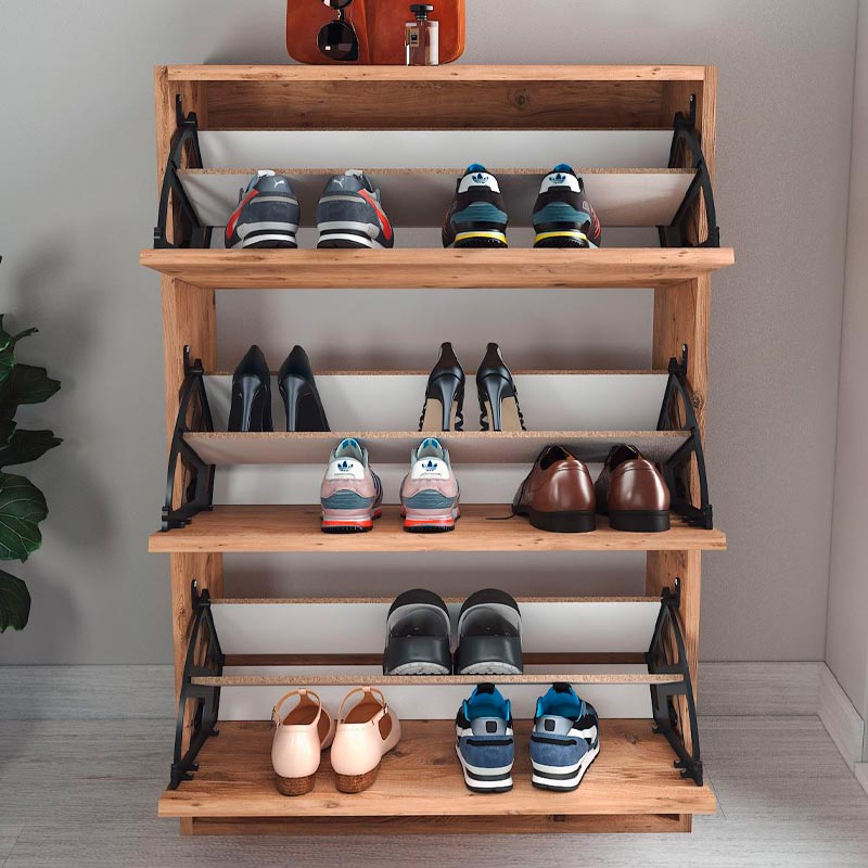 Παπουτσοθήκη 18 ζευγών χρώμα oak 4