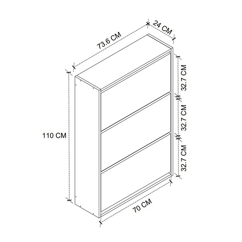 Παπουτσοθήκη 18 ζευγών χρώμα oak 7