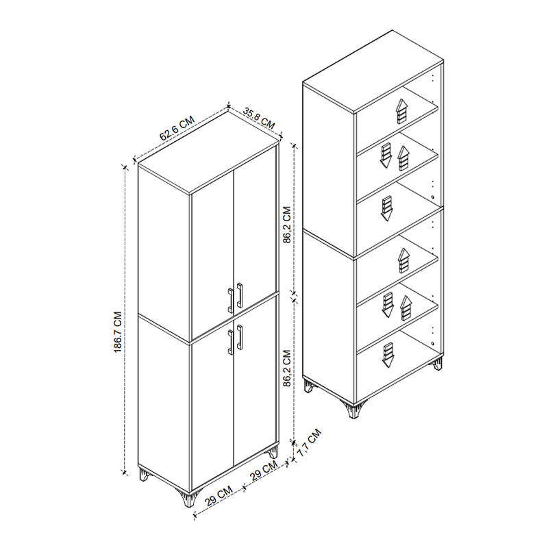Ντουλάπα κουζίνας/μπάνιου χρώμα λευκό 5