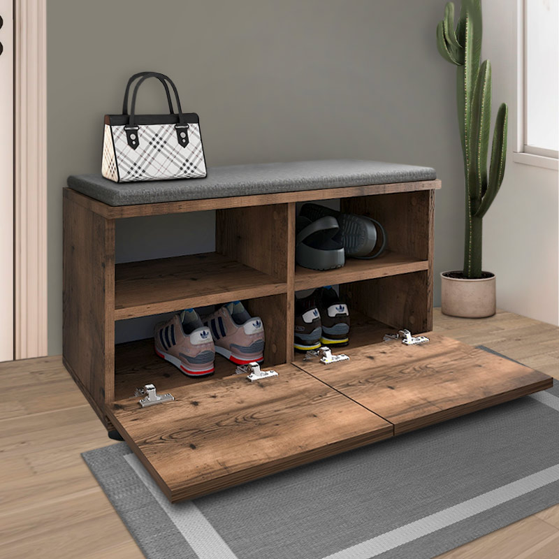 Παπουτσοθήκη 8 ζευγών χρώμα καπνιστή καρυδιά 2