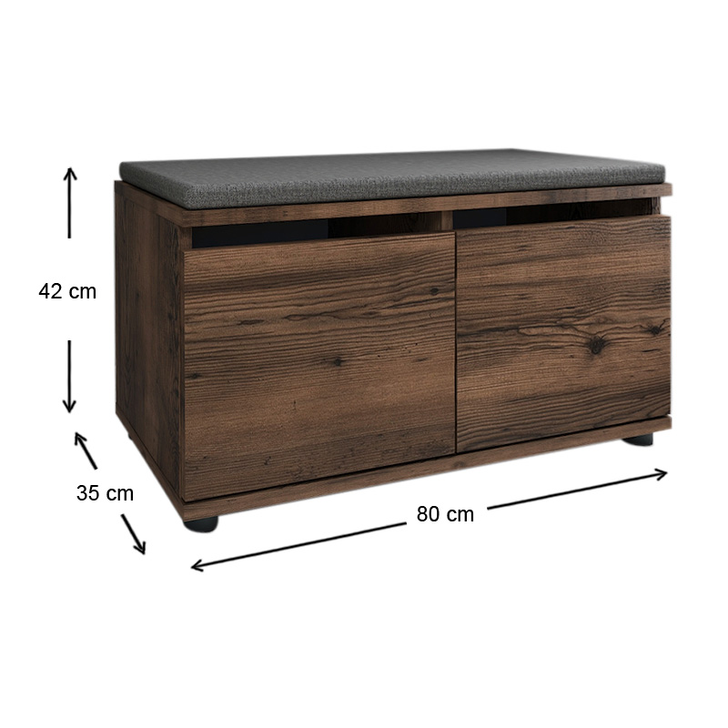 Παπουτσοθήκη 8 ζευγών χρώμα καπνιστή καρυδιά 5