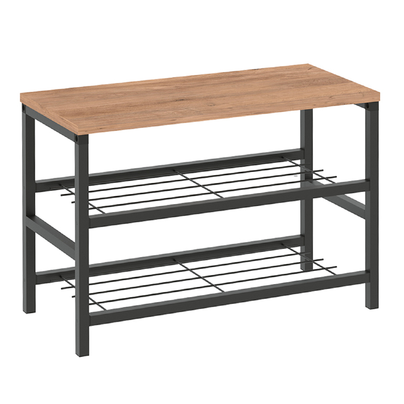 Παπουτσοθήκη 6 ζευγών μεταλλική - μελαμίνης χρώμα μαύρο - oak 3