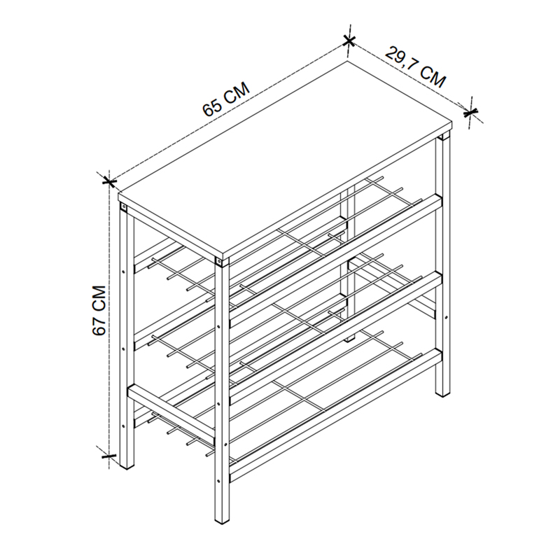 Παπουτσοθήκη 9 ζευγών μεταλλική - μελαμίνης χρώμα μαύρο - oak 4