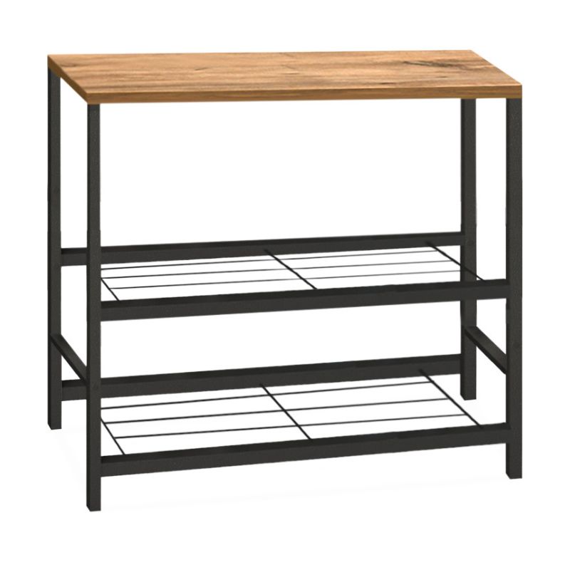 Τραπεζάκι βοηθητικό για φουρνάκι μεταλλικό - μελαμίνης χρώμα μαύρο - oak 2