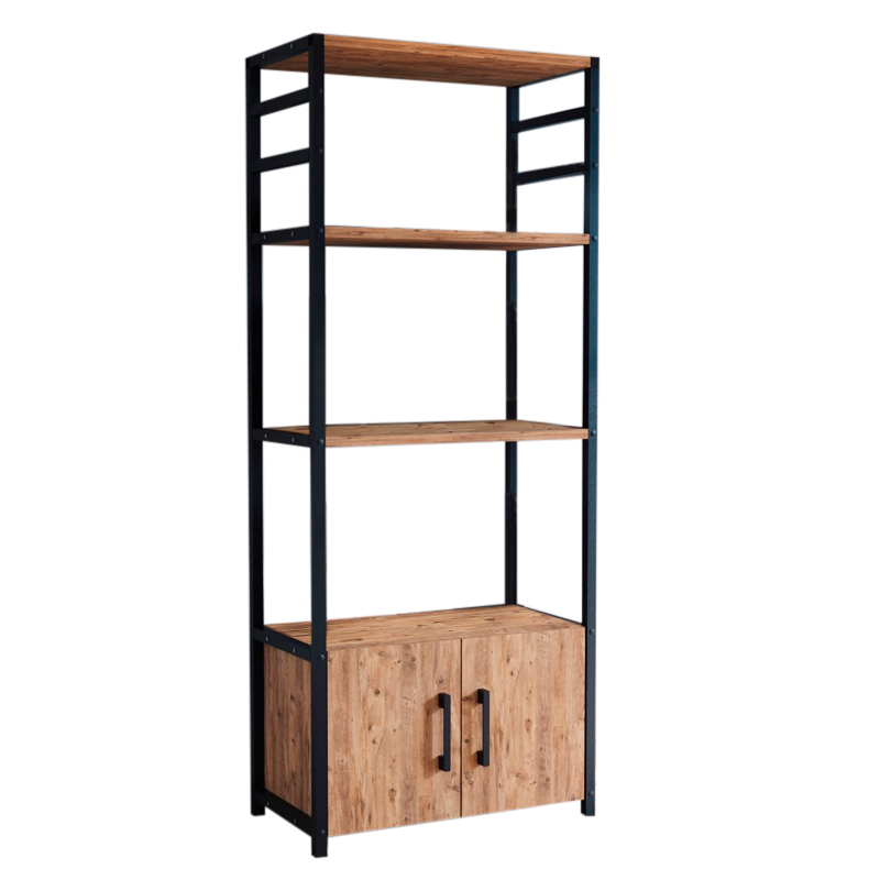 Έπιπλο κουζίνας μεταλλικό - μελαμίνης χρώμα μαύρο - oak 4